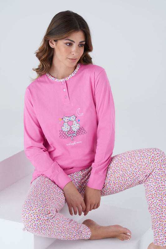 Pigiama Donna Lungo Gattini