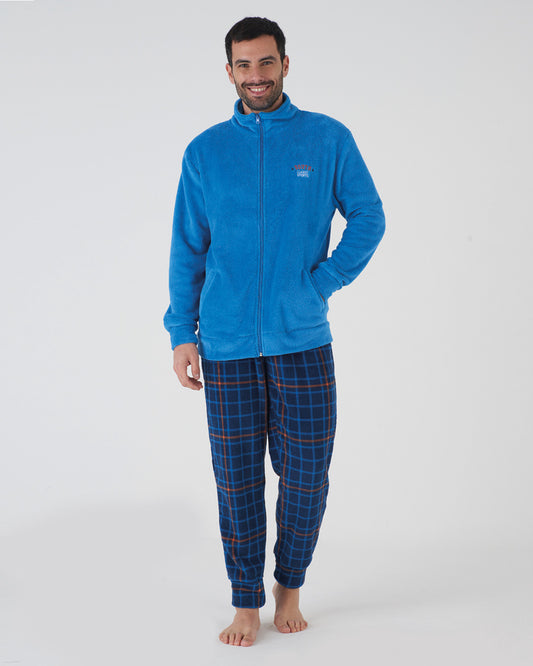 Pigiama uomo aperto coral fleece