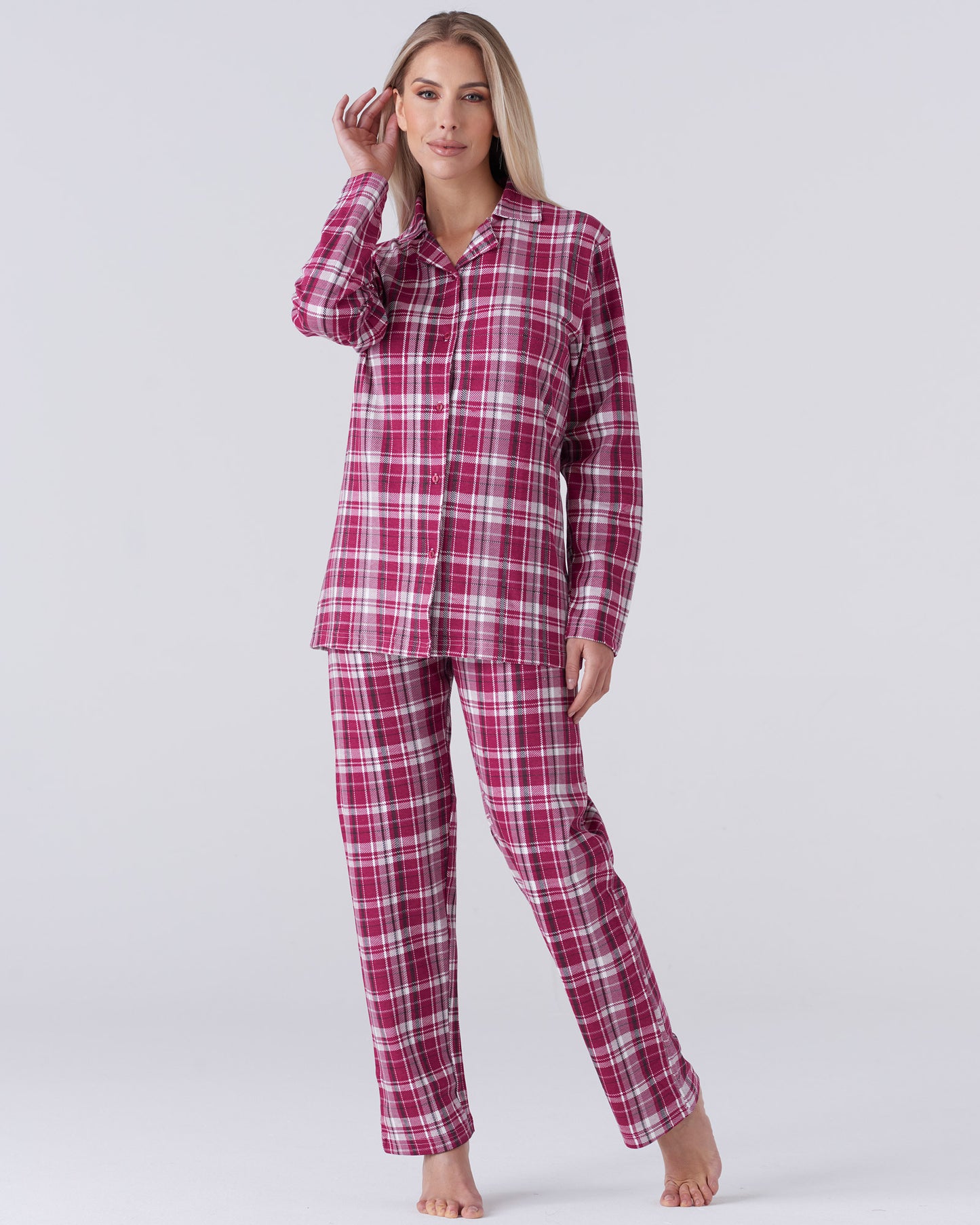 Pigiama Donna Caldo Cotone Tartan